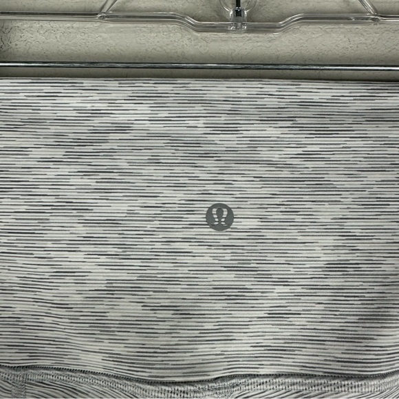 Lululemon White Gray Wunder Under Crop High Rise Roll Down Scallop Leggings 10 - Picture 3 of 5